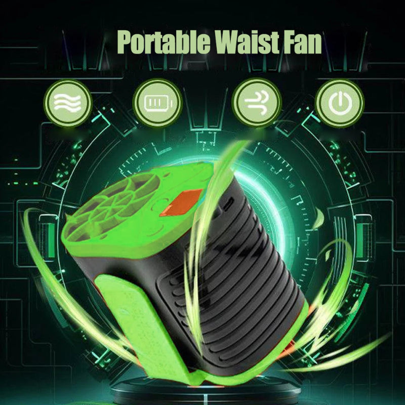 TIASTHAN 30000mAh Rechargeable Waist Clip Fan with 7 Speeds, Digital Display and Power Bank Function