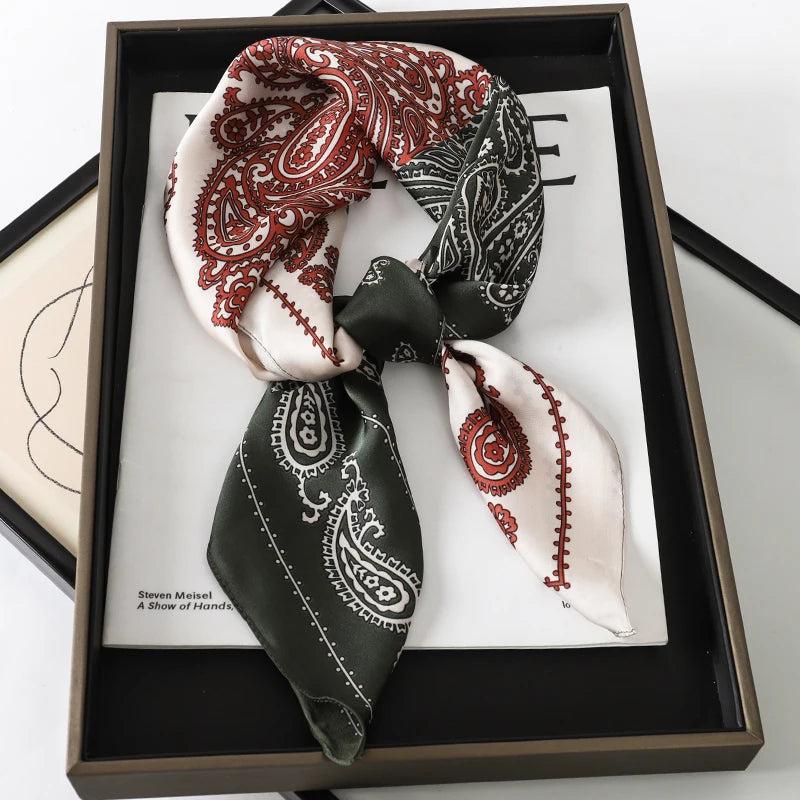 Women’s Printed Square Hair Scarf for Neck and Bag Styling