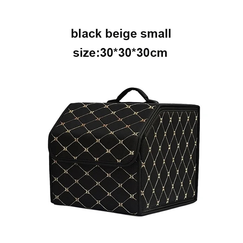 Car Trunk Organizer Box Large Capacity Folding Leather Storage Bag
