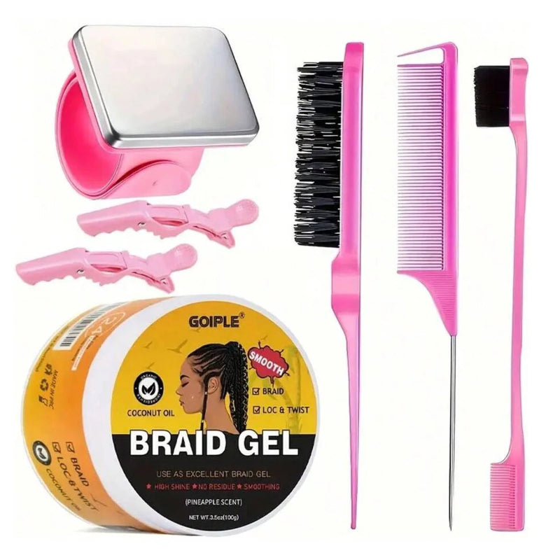 GOIPLE Strong Hold Braid Gel – High Shine Moisturizing Edge Control for Braids, Locs & Twists