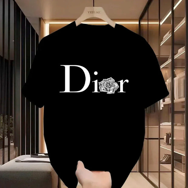Dior Logo Graphic T-shirt – Stylish Casual Wear for Women | Black & White Options