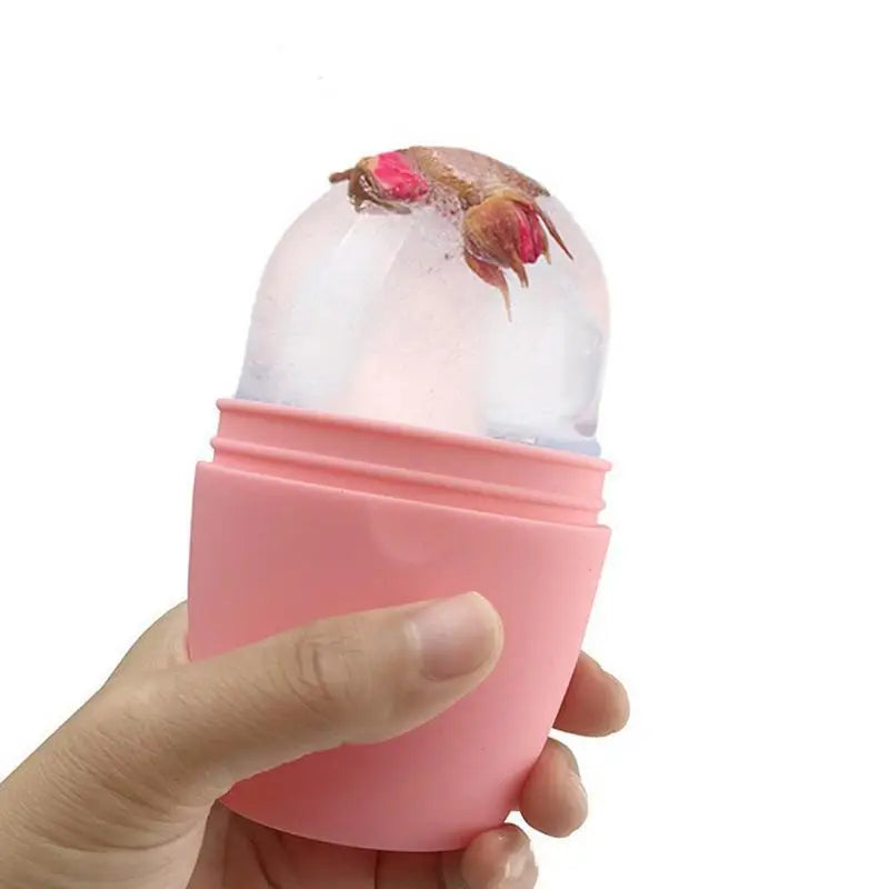Rose Silicone Ice Roller Facial Massage Tool for Eye Puffiness Skin Care Cooling Beauty Treatment