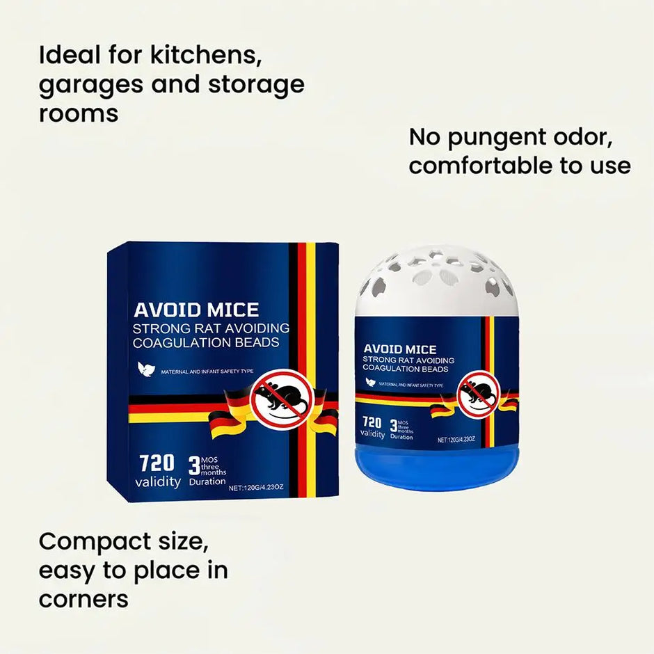 Powerful Rodent Repellent Beads 720 Days Long Lasting Mouse & Rat Deterrent for Home Use