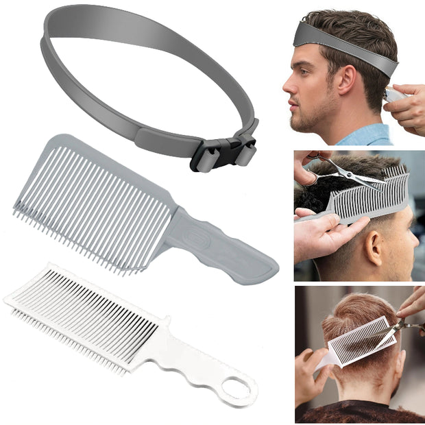 1/3Pcs Barber Hair Comb Kit Flat Top Hair Cutting Fade Comb Adjustable Headband Styling Tool Salon Hair Accessories
