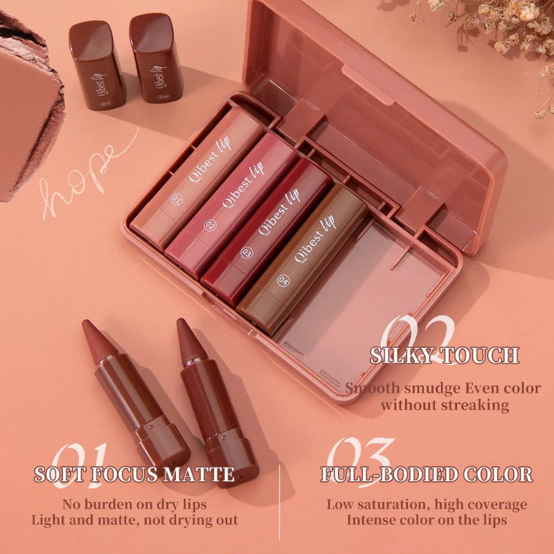 6-Color Mini Lip Liner & Lipstick Pencil – 2-in-1 Waterproof Matte Lip Makeup