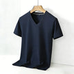 Men’s Solid V-Neck Short-Sleeve Casual T-Shirt – Multiple Colors