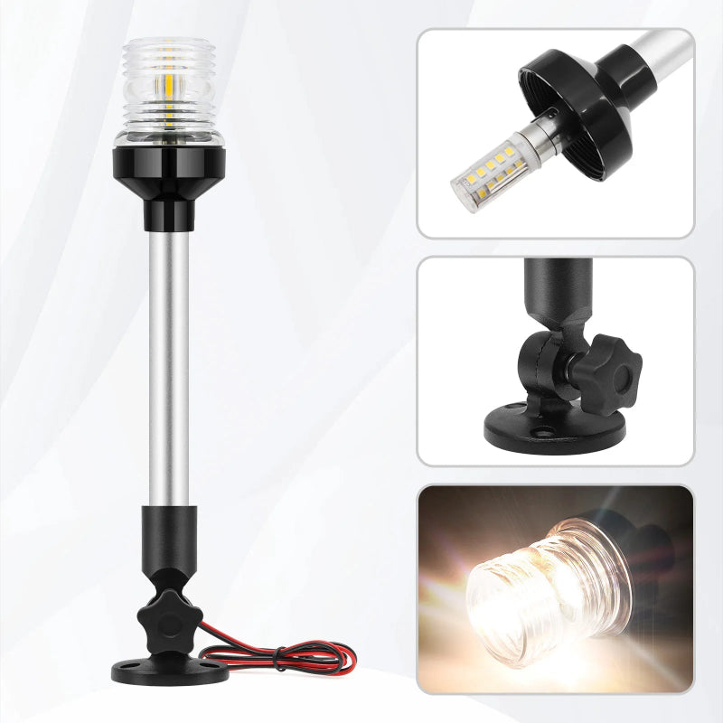 12V/24V Waterproof LED Marine Boat Navigation Light 180° Rotating Sailing Anchor Light