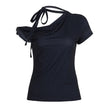 Women’s Off Shoulder Tie Front Short Sleeve Top
