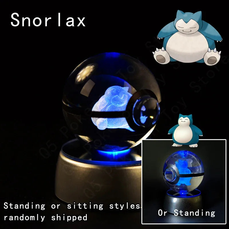 3D Pokémon Crystal Ball 5cm with Multicolor LED Base