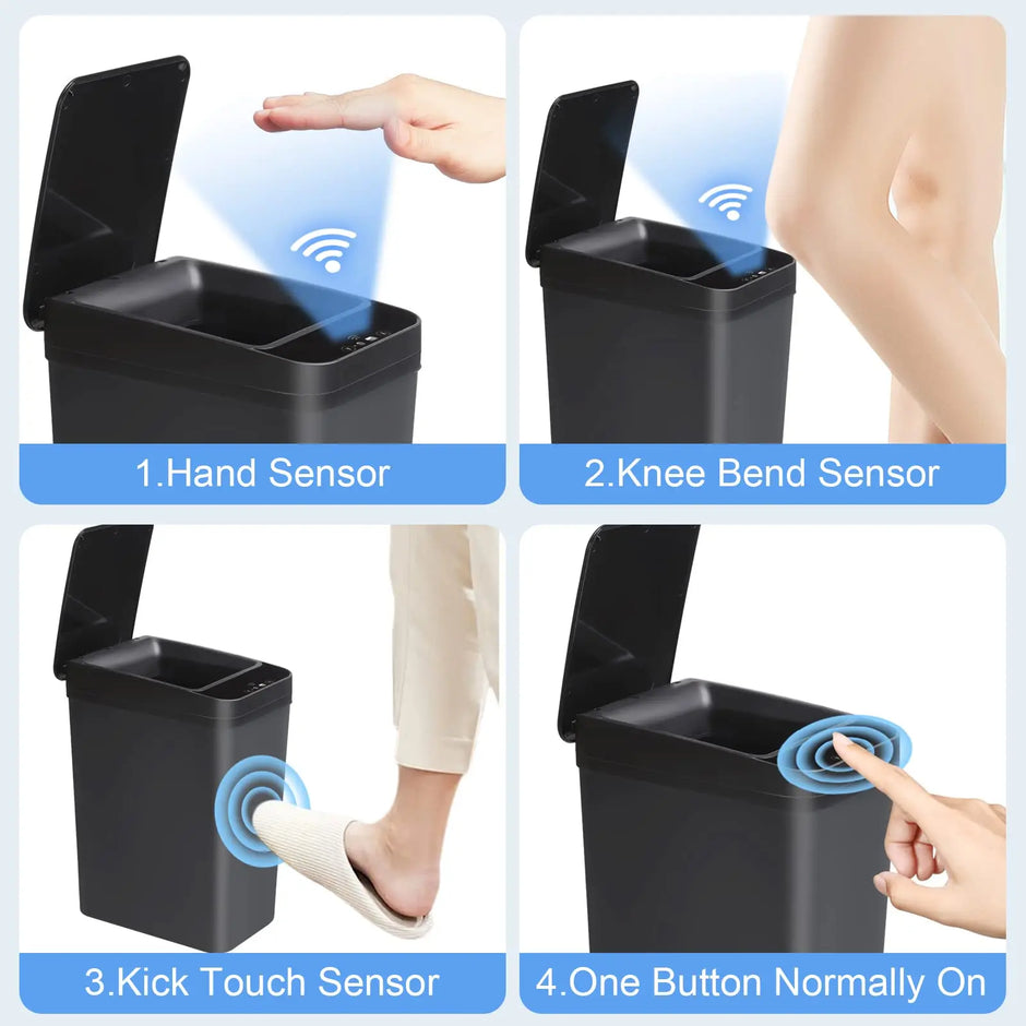 12L Smart Motion Sensor Trash Can with Automatic Lid – Touchless Waste Bin for Bathroom & Kitchen