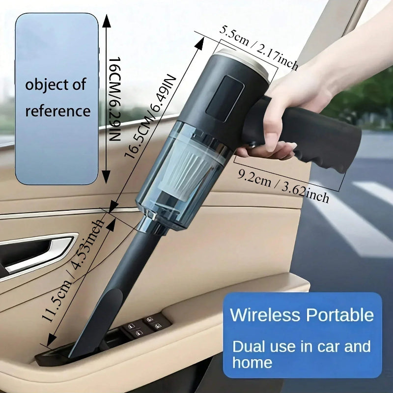 1PC Wireless Vacuum Cleaner 120W High Power Black Dual Use for Home And Car Powerful Portable Handheld Vacuum