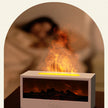 VISSKO Creative Fireplace Air Humidifier with LED Flame Light, Aroma Essential Oil Diffuser, Remote Control & Auto-Off Function