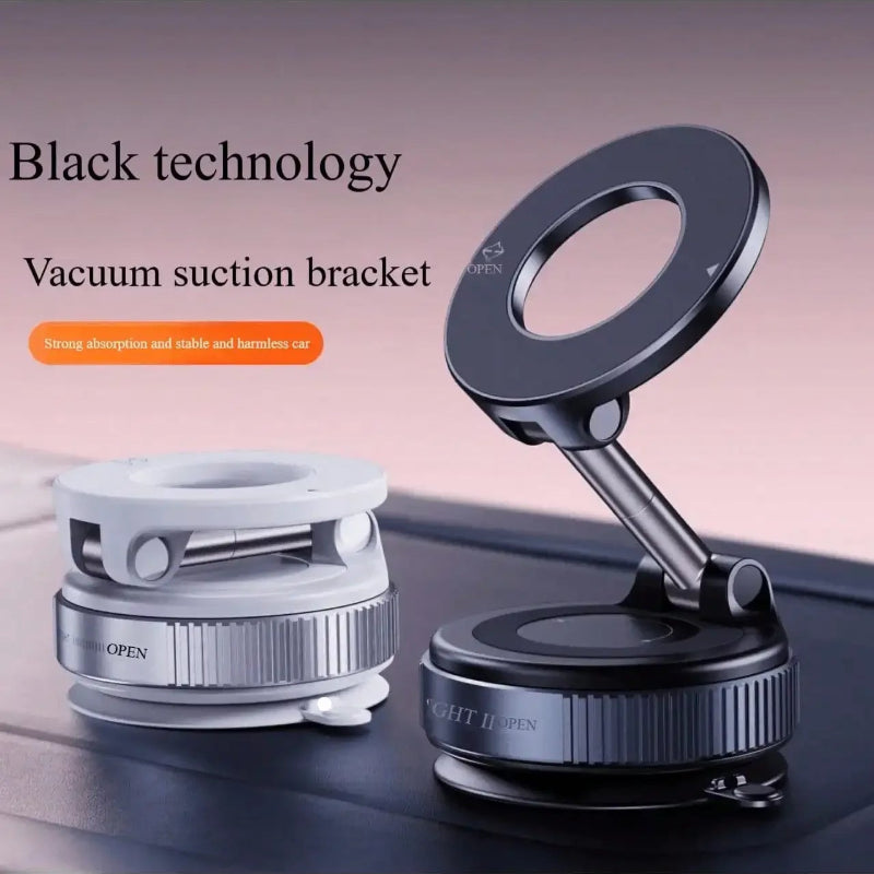 2PCS 360° Rotating Magnetic Vacuum Suction Cup Car Phone Holder – Adjustable Phone Mount Stand for iPhone & Android