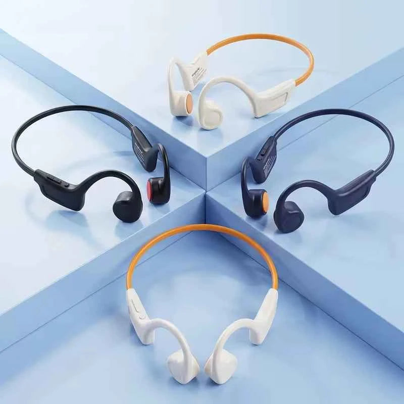 Open-ear Bone Conduction Headphones, Wireless Ear-hook Sports Headset with Microphone, 16 Hours Playback, BT 5.3 Stable Connection, HiFi Stereo, Hands-free Calling for Running & Cycling