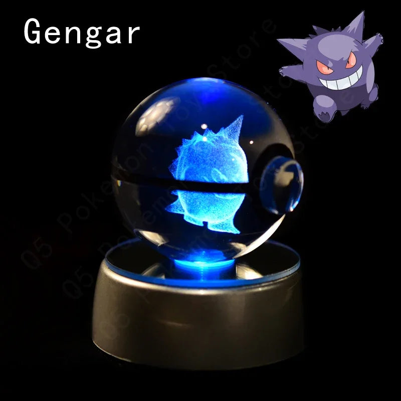 3D Pokémon Crystal Ball 5cm with Multicolor LED Base