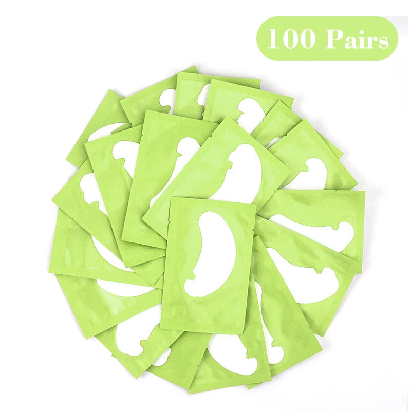 50 Pairs Hydrogel Eye Pads for Eyelash Extensions U-Shaped Gel Patches Lash Extension Supplies
