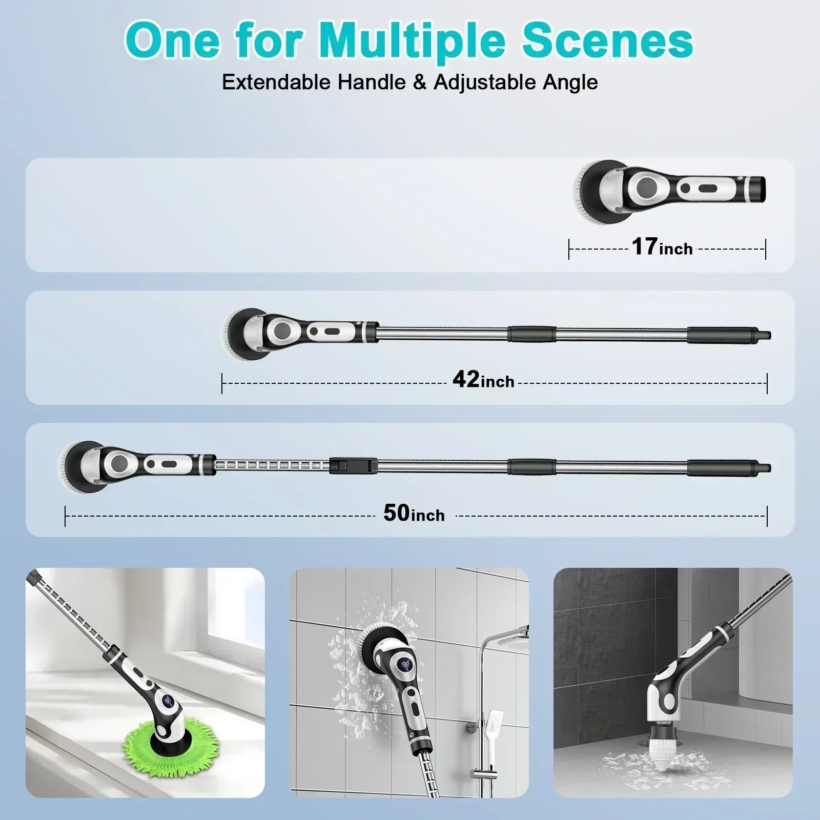 TINSOL 11-in-1 Multifunctional Electric Cleaning Brush – Rechargeable Smart Rotary Kitchen Cleaning Brush