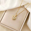 Gold Heart Necklace with Diamond Accent – Elegant Chain Pendant for Women
