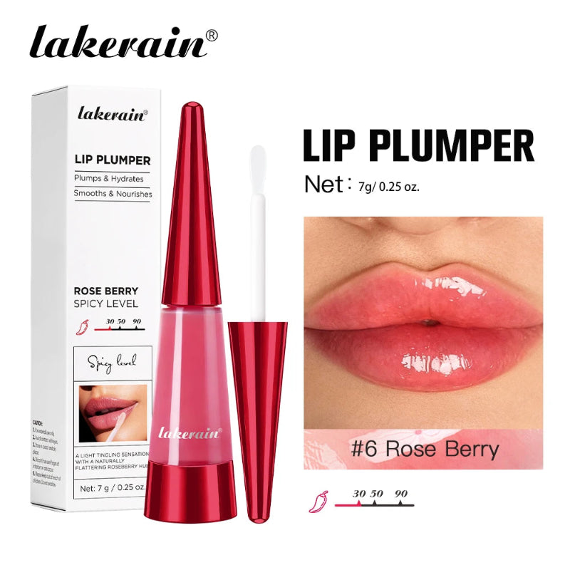 Lakerain Lip Plumper Gloss – Deep Hydration High-Shine Volumizing Lip Moisturizer