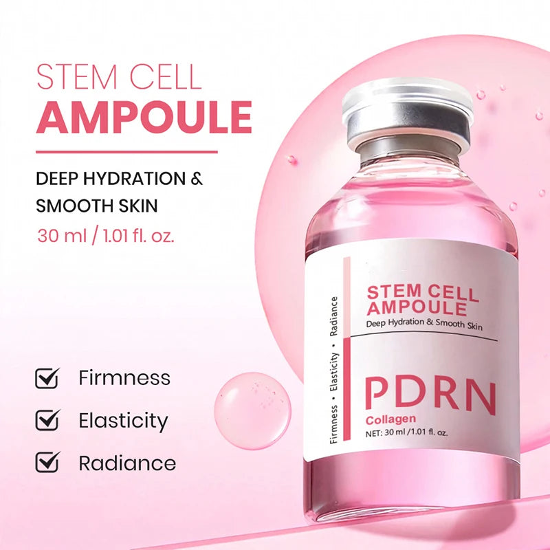PDRN Stem Cell Ampoule with Collagen – 30ml Hydrating Facial Serum with Hyaluronic Acid and Nicotinamide