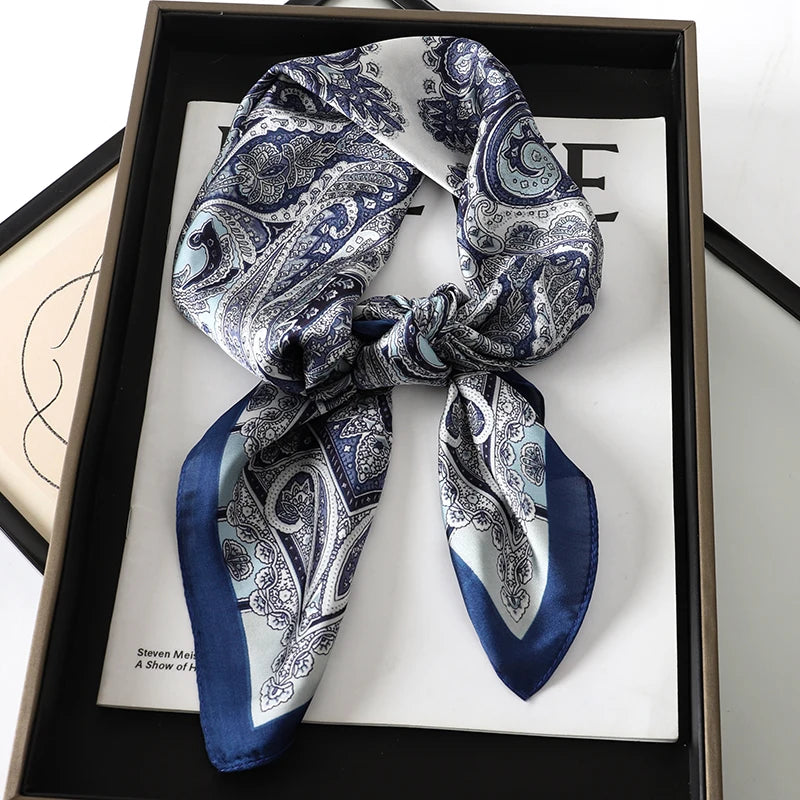 Women’s Printed Square Hair Scarf for Neck and Bag Styling