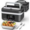 Rechargeable 8000mAh Electric Lunch Box 1L Smart Heating Food Container with Carry Bag & Cutlery Set