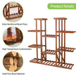 Wooden Plant Shelf Multi Tier Flower Pot Stand Indoor Outdoor Garden Display Rack