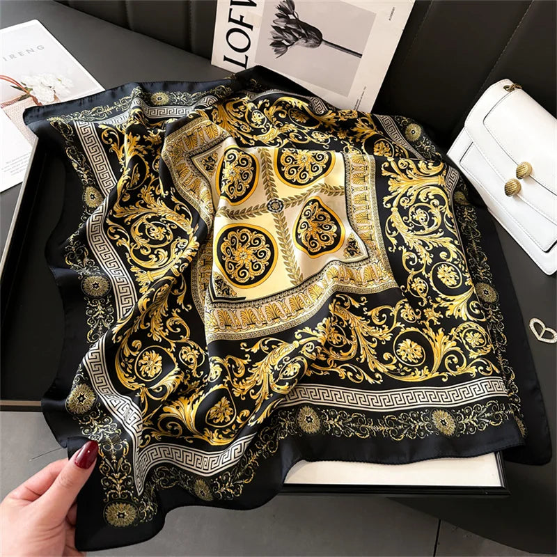 Women’s Printed Square Hair Scarf for Neck and Bag Styling