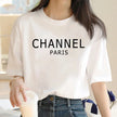 CHANNEL PARIS Women’s Letter Print Short Sleeve T-Shirt