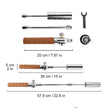 WIDESEA Long-Handle Detachable Stainless Steel Camping Torch with Wooden Grip & Carry Pouch
