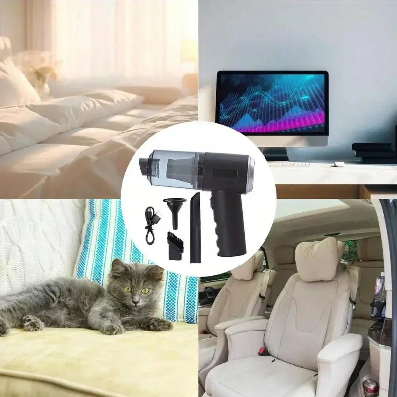 1PC Wireless Vacuum Cleaner 120W High Power Black Dual Use for Home And Car Powerful Portable Handheld Vacuum