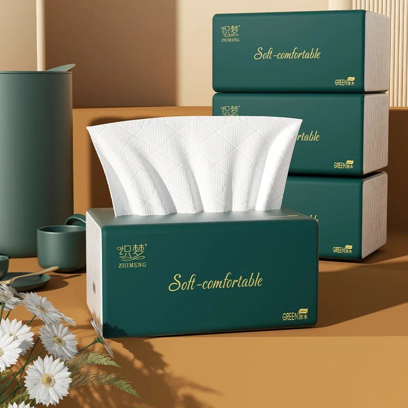 ZHIMENG Household Facial Tissues 10 Boxes – Soft Pull-Out Paper Towels for Home & Office