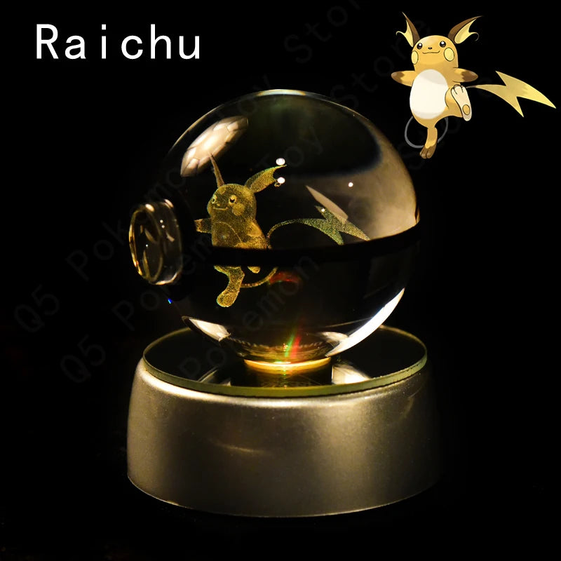 Potdemiel 3D Pokémon Crystal Ball 5cm with LED Lamp Base