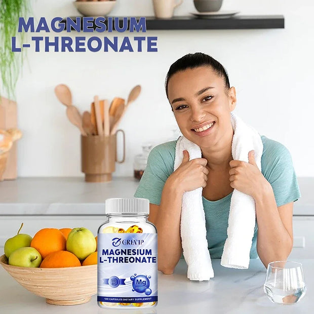 Grevip Magnesium L-Threonate 500 MG for Enhanced Cognitive Function and Relaxation