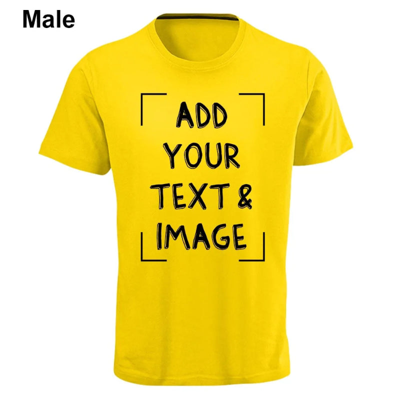 Add Your Text & Image Customizable Crew Neck Short Sleeve T-Shirt