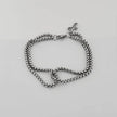 Cross Charm Layered Bracelet – Silver-Tone Beaded Chain Wrist Bracelet