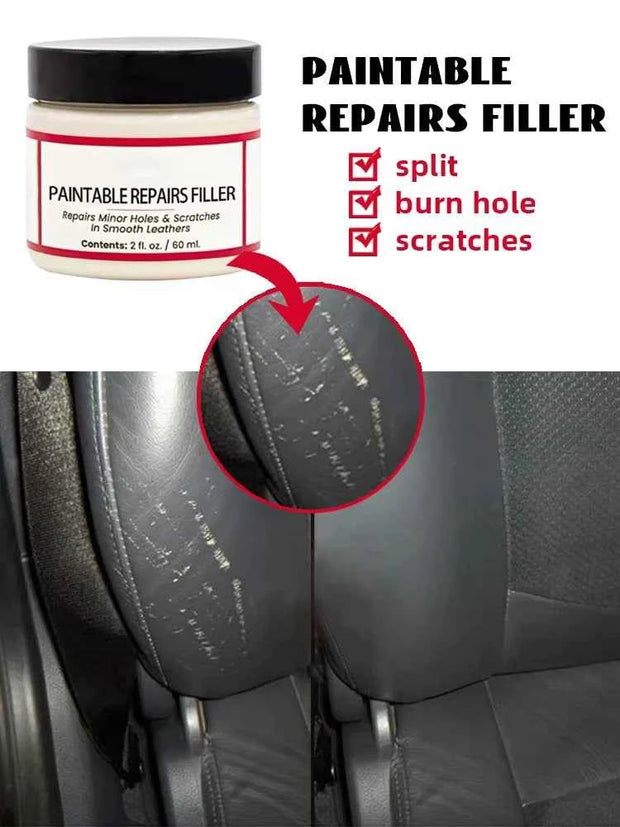 Paintable Leather Repair Filler Paste – Multi-Purpose Scratch Repair Cream for Car Interiors & Home Leather Care