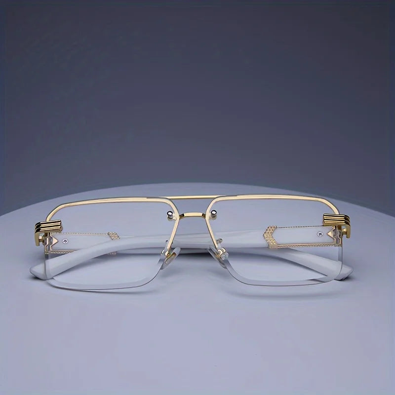 Luxury Square Sunglasses Set with Gold Frames