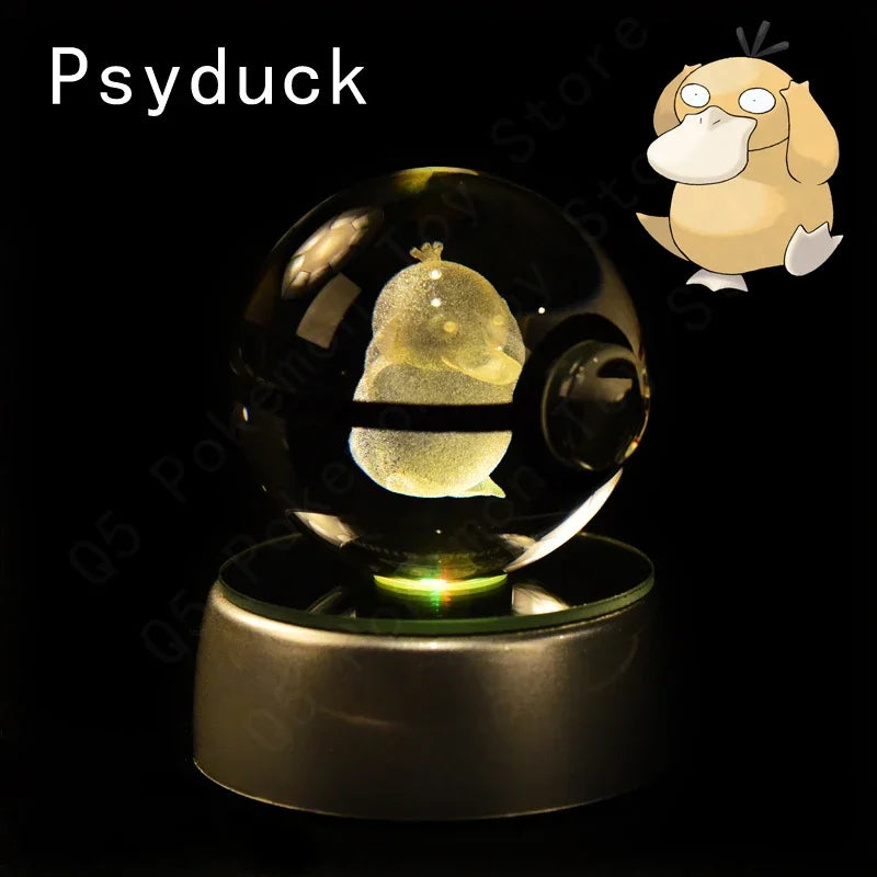 3D Pokémon Crystal Ball 5cm with Multicolor LED Base