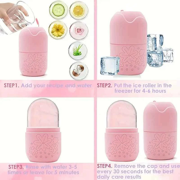 3in 1 Ice Face Roller Facial Skincare Ice Roller Set,Facial Roller Gua Sha Face Tool Set,Care Tool Beauty Set Face Massage Tool 