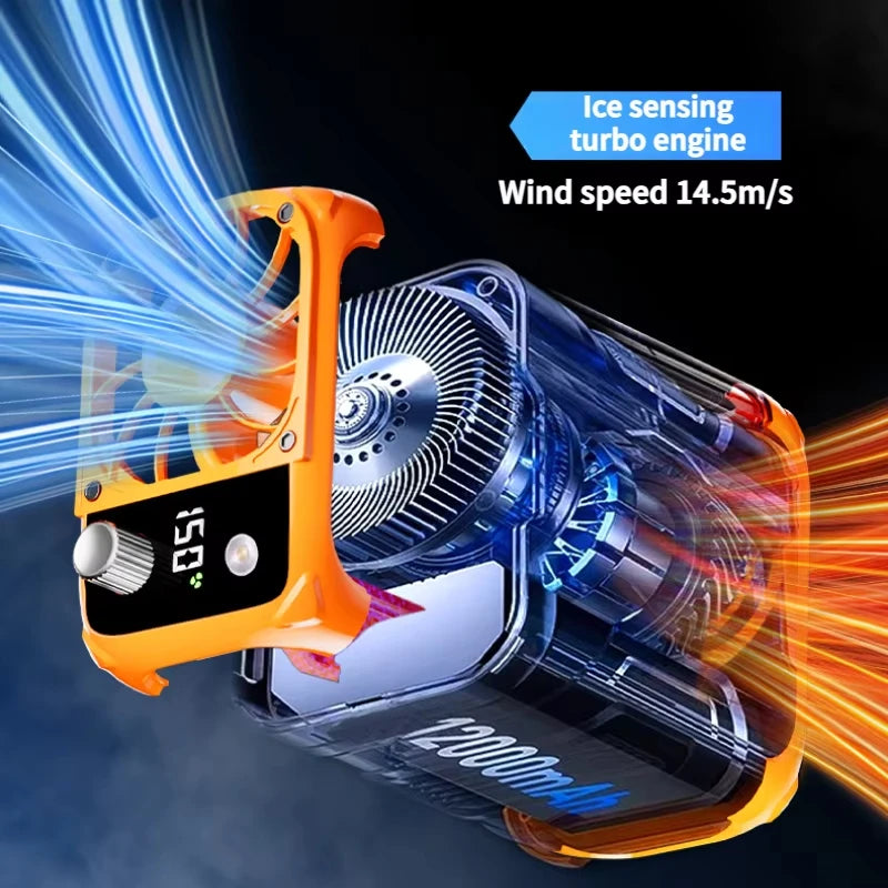 Rechargeable Waist Clip Cooling Fan with 150 Speeds, Digital Display, LED Light and Power Bank