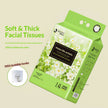 JIDODO Soft & Thick Facial Tissues – Green Floral Hanging Tissue Pack with Invisible Hooks