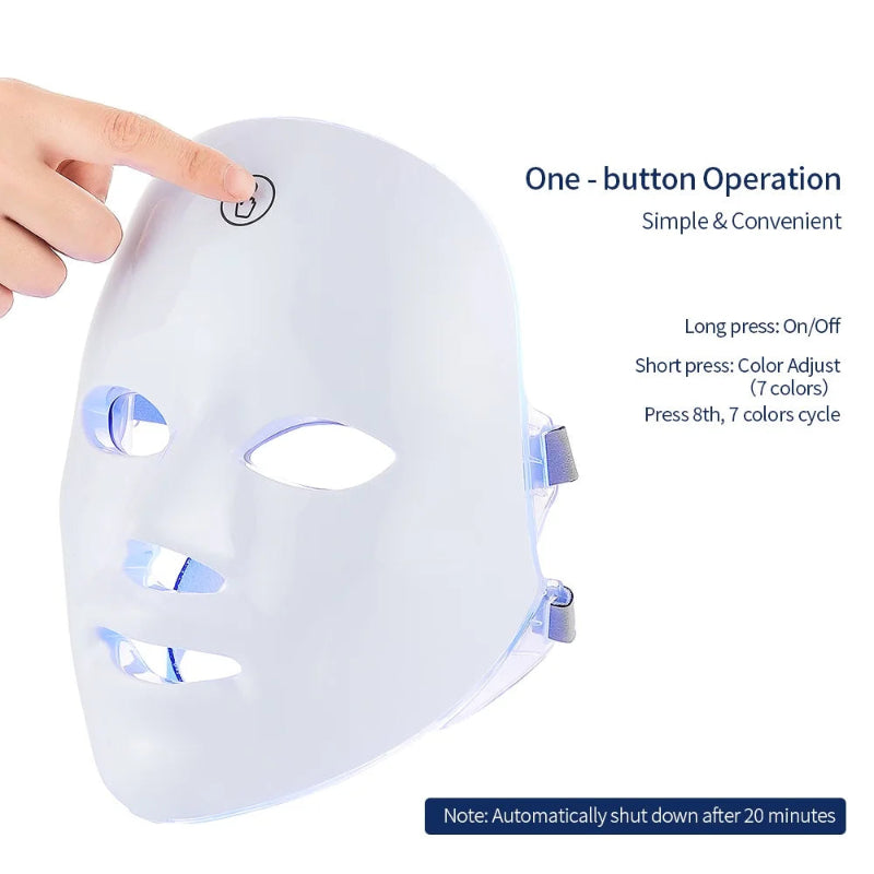 Forever Lily Wireless 7 Color LED Mask Touch Button 60×3 LEDs Photon Facial Beauty Mask