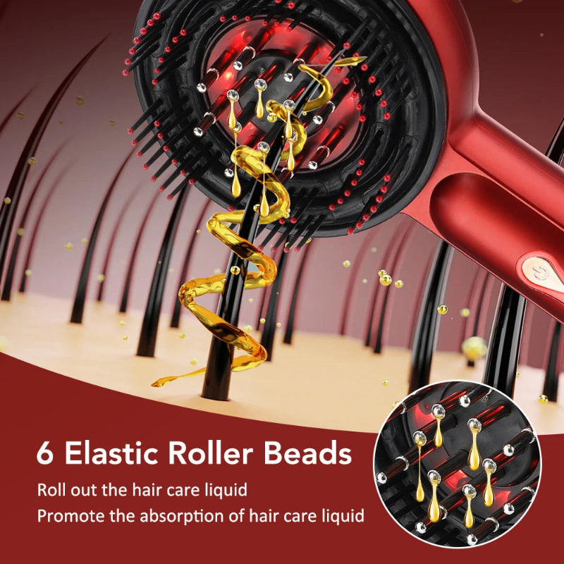 Electric Scalp Massage Comb with Light Therapy & Oil Applicator