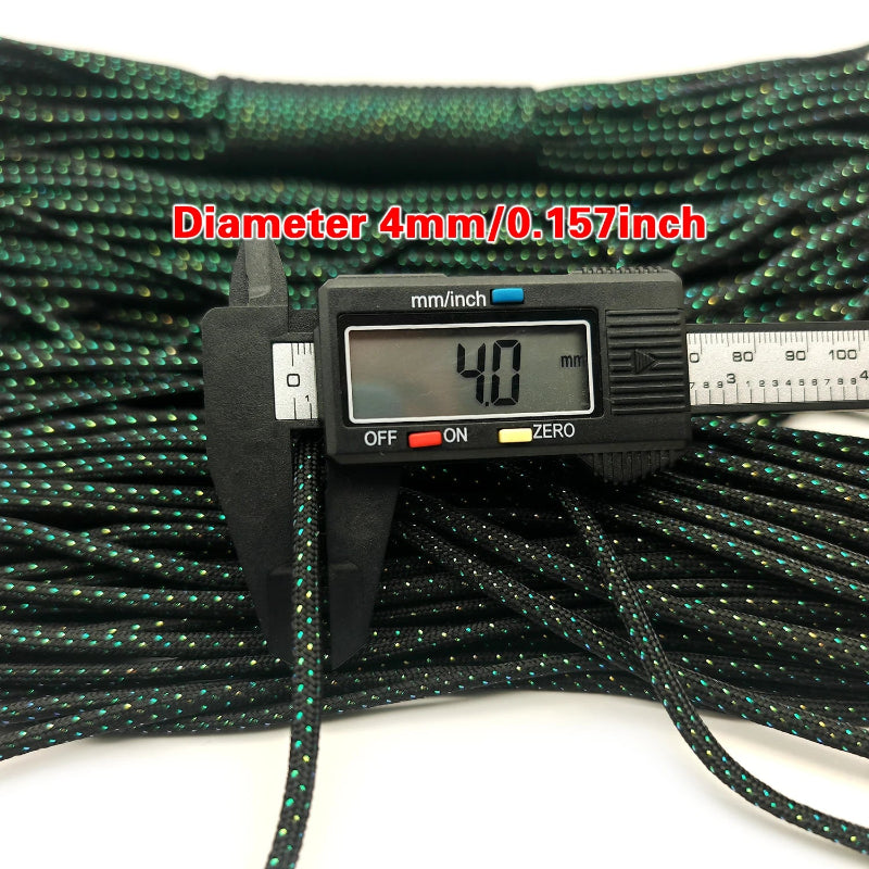 5m/10m Reflective Woven Paracord Rope 4mm Thick Outdoor Camping & Hiking Utility Cord