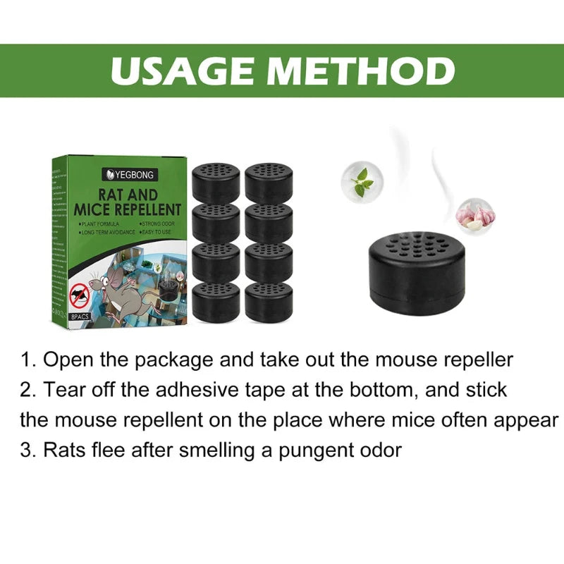 8Pcs Peppermint Oil Mouse Repellent for Mice Rats Squirrels Indoor Outdoor Pest Control