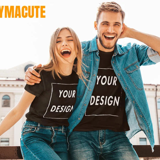 Add Your Text & Image Customizable Crew Neck Short Sleeve T-Shirt