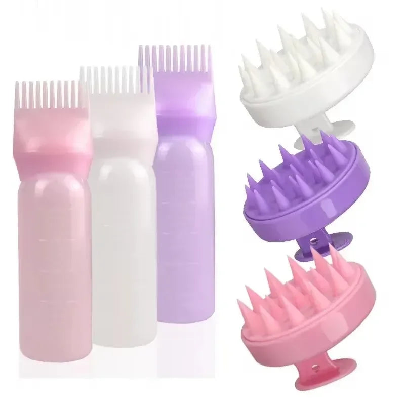 Silicone Shampoo Scalp Massage Brush Hair Dye Applicator