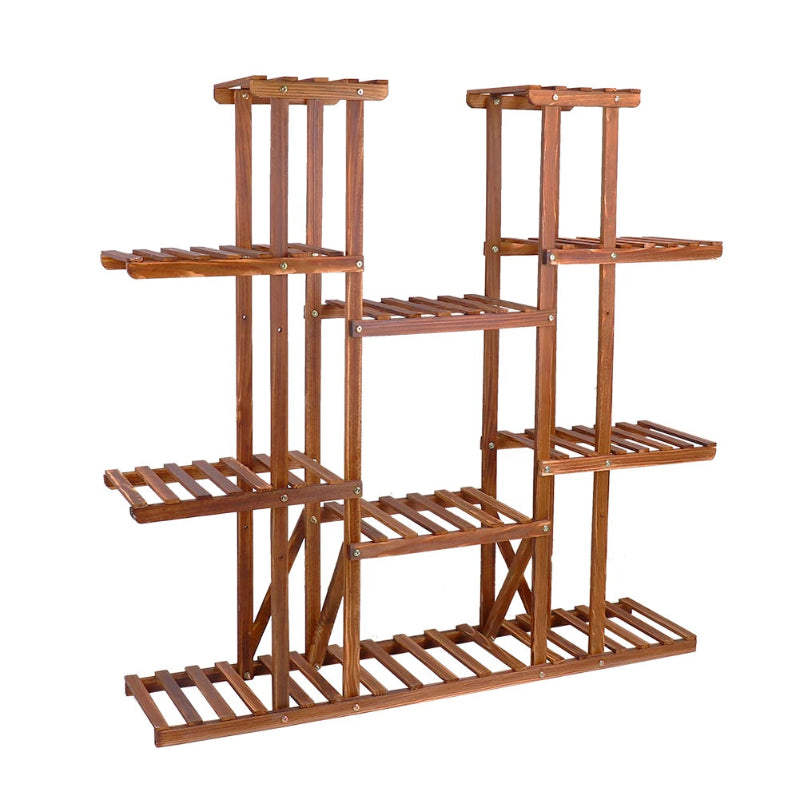 Wooden Plant Shelf Multi Tier Flower Pot Stand Indoor Outdoor Garden Display Rack