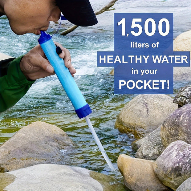 Outdoor Water Filter Straw – Personal Filtration System for Camping, Hiking, Climbing & Emergency Kits